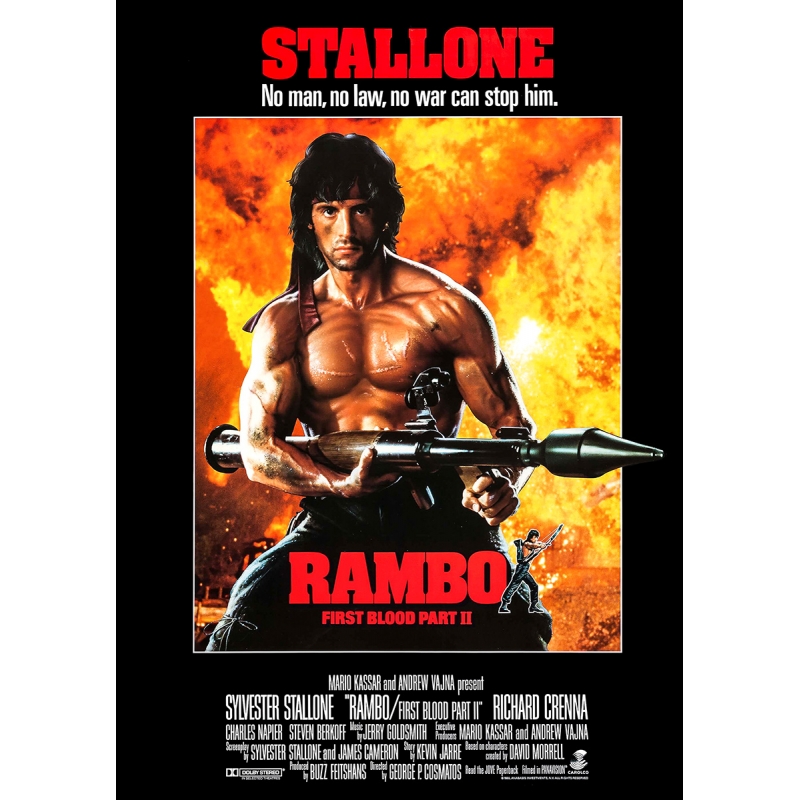 Rambo First Blood Part 2 Cinema Poster Size 84 1 X 59 4 Cm 33 1 X 23 4 In