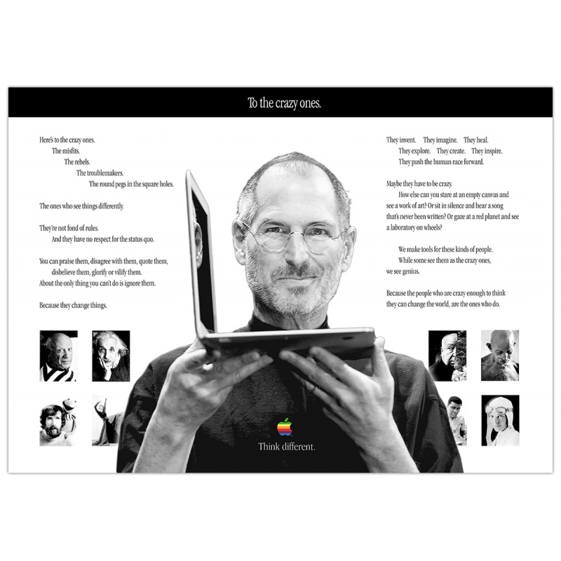 APPLE Poster Steve Jobs and the crazy ones APPLE Poster Steve Jobs and the crazy ones