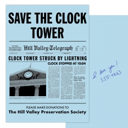 Save the Clock Tower Flyer blau (inkl. Widmung)