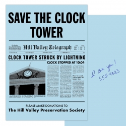 Save the Clock Tower Flyer bleu (y compris dédation)