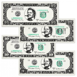 4 verschiedene Biffco Dollar-Noten