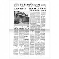 Page de titre Hill Valley Telegraph Clock Tower struck by Lightning