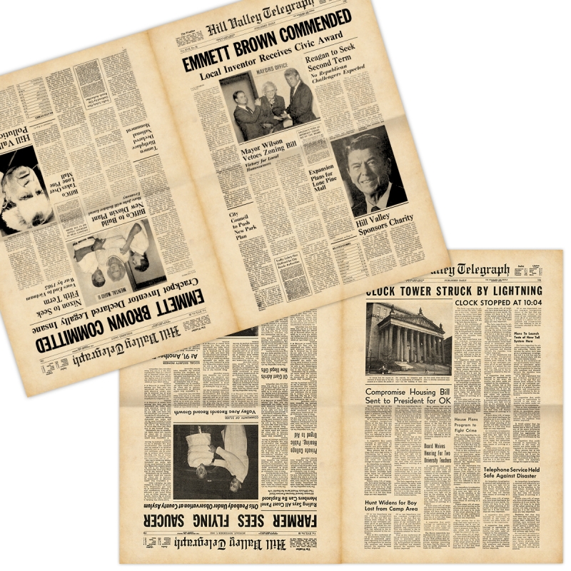 Hill Valley Telegraph newspaper with 8 cover pages