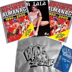 Grays Sports Almanac Movie Prop Set with receipt, silver bag, Oh Làlà
