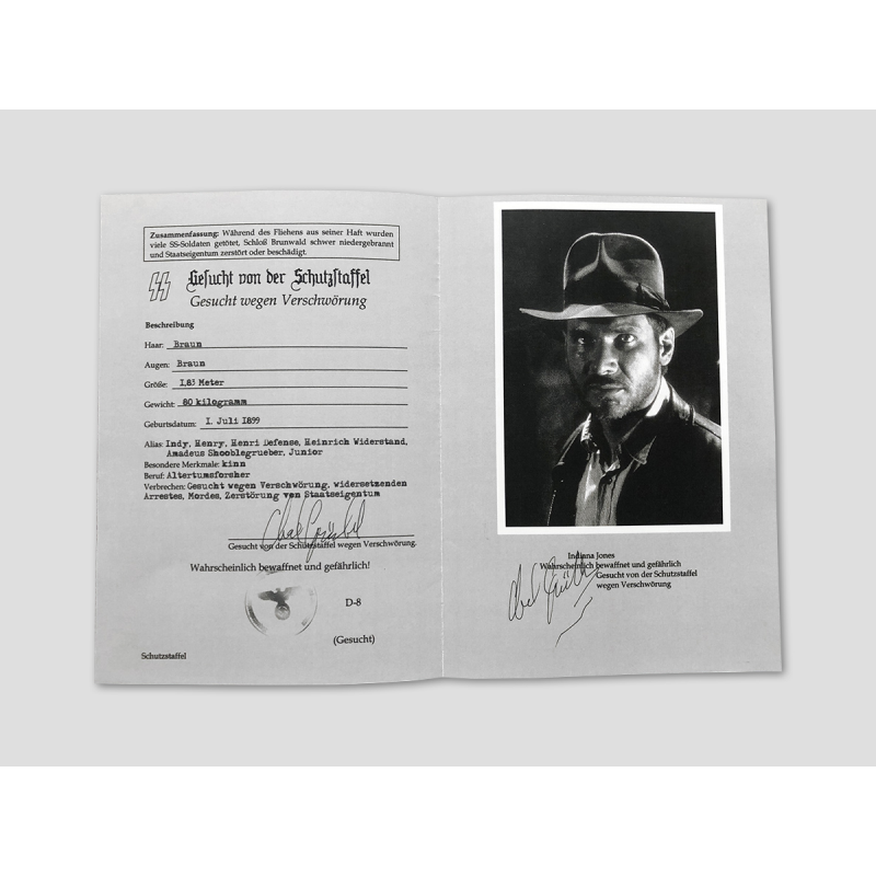 Indiana Jones "Wanted Flyer" Indiana Jones "Wanted Flyer"