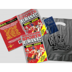 BUNDLE: BTTF Grays Sports Almanac Movie prop set incl. dust cover, receipt and silver bag