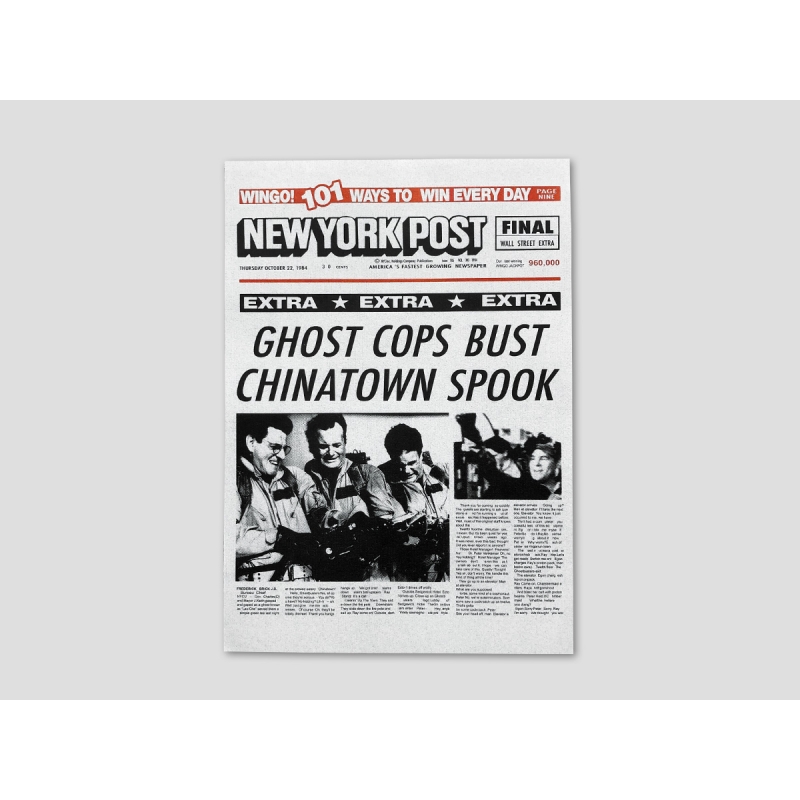 Titelseite NEW YORK POST "GHOST COPS BUST CHINATOWN SPOOK" Titelseite NEW YORK POST "GHOST COPS BUST CHINATOWN SPOOK"