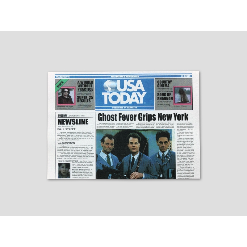 Titelseite USA TODAY "GHOST FEVER GRIPS NEW YORK" Titelseite USA TODAY "GHOST FEVER GRIPS NEW YORK"