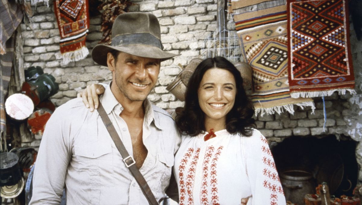 Harrison Ford and Karen Allen on the set of 'Raiders of the Lost Ark' Harrison Ford and Karen Allen on the set of Raiders of the Lost Ark.